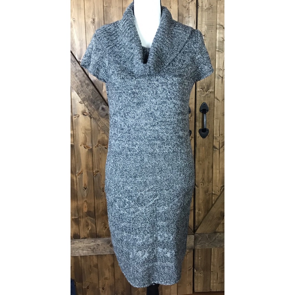 Pink Rose Grey Short sleeve Sweater Dress Size XL